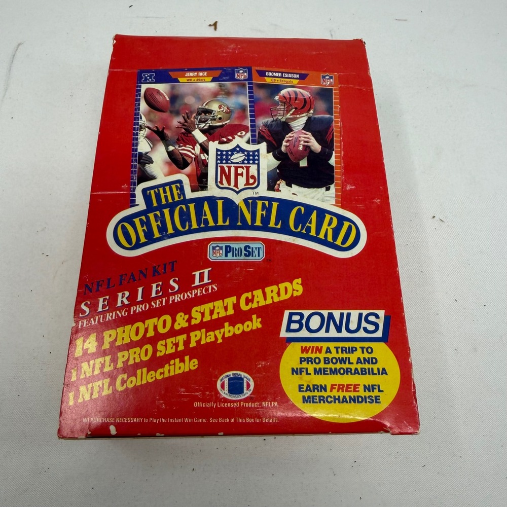Vintage 1989‎ Pro Set NFL Fan Kit Series II Football Card Packs Box Jerry Rice
